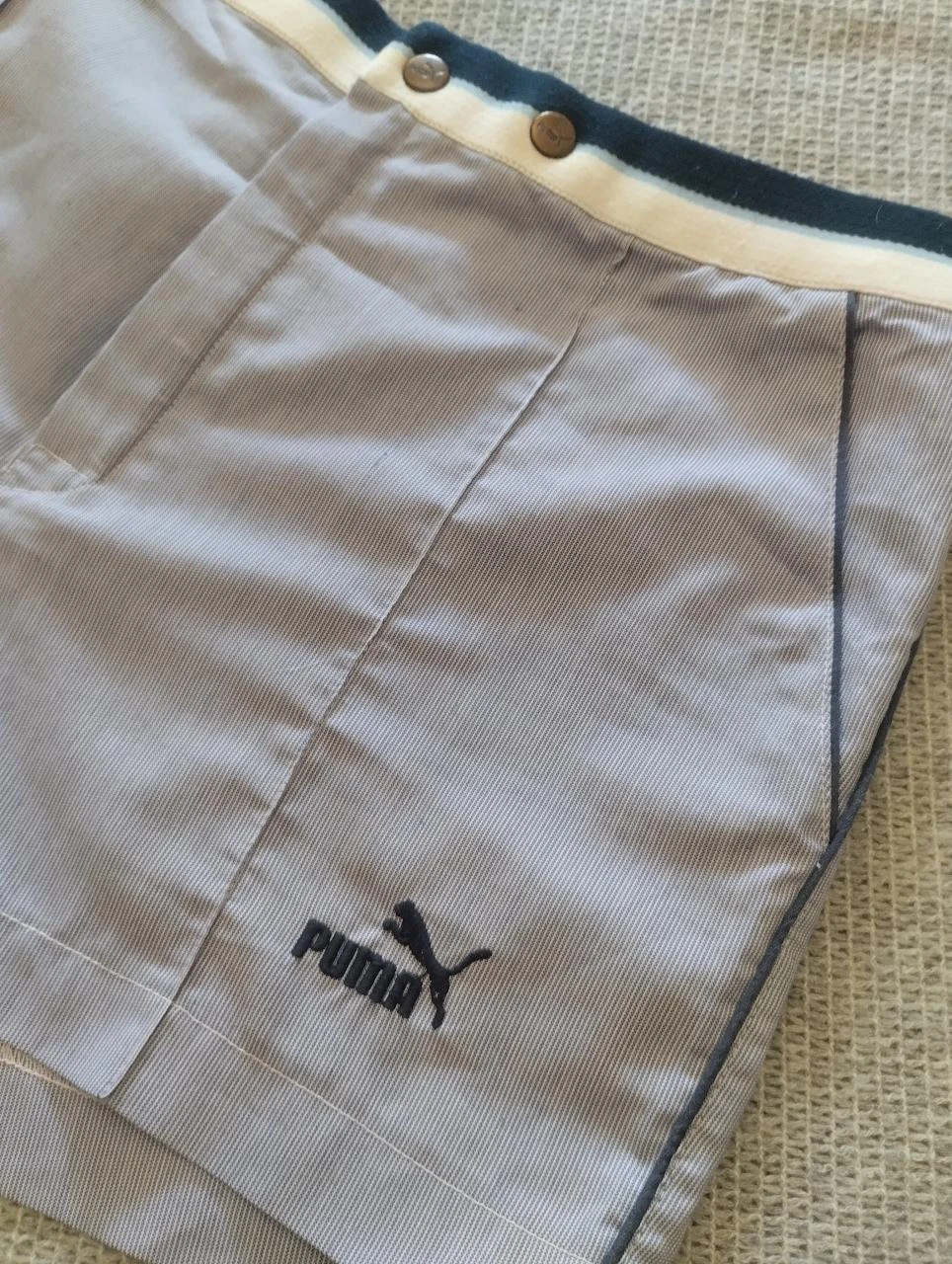Puma Short de sport rayé blanc et bleu marine pour femmes M Léger été Y2K – photo 14